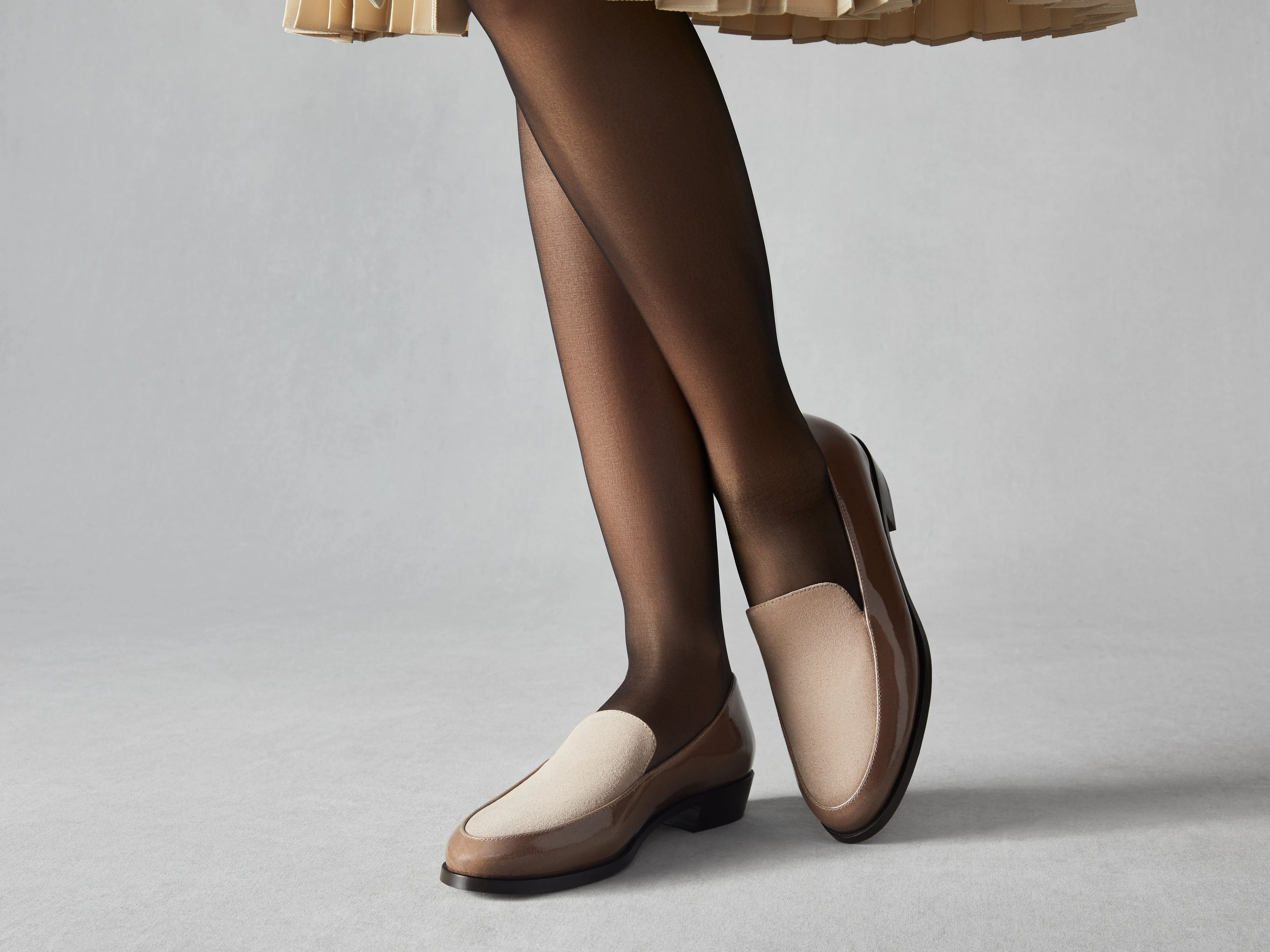 Ada Loafers in Marmotte Patent and Glove Suede