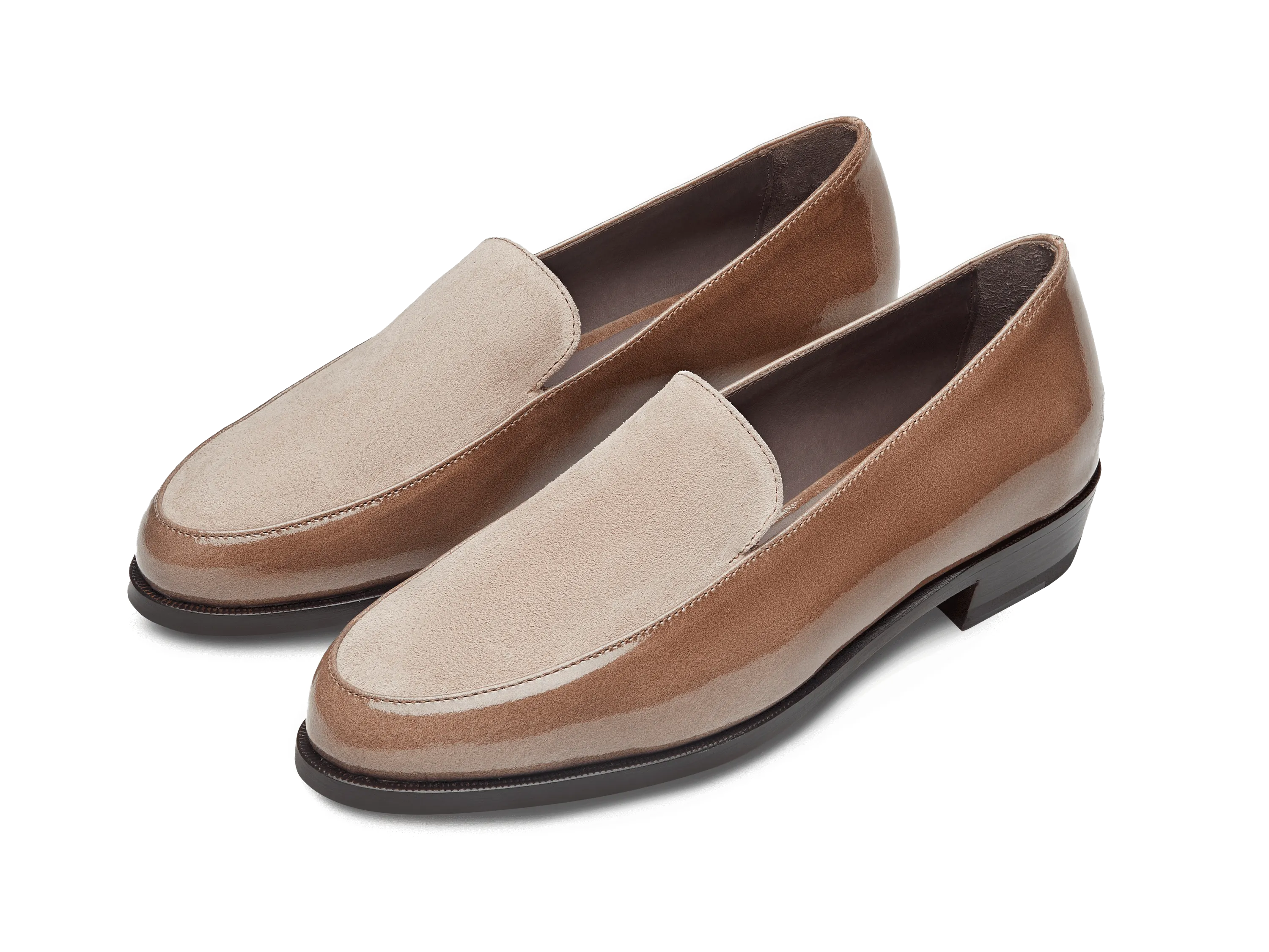 Ada Loafers in Marmotte Patent and Glove Suede