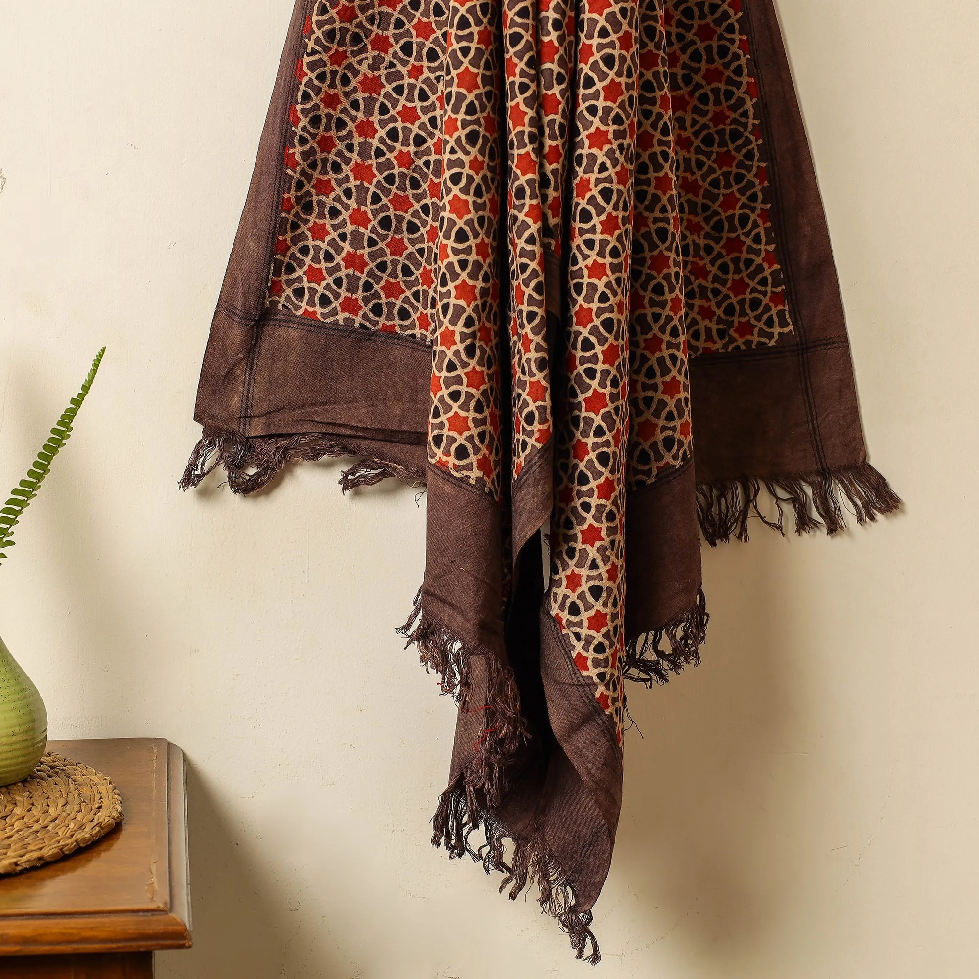 Ajrakh Block Printed Handloom Cotton Towel