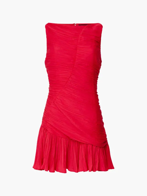 ALTHEA SATIN RUCHED MINI DRESS