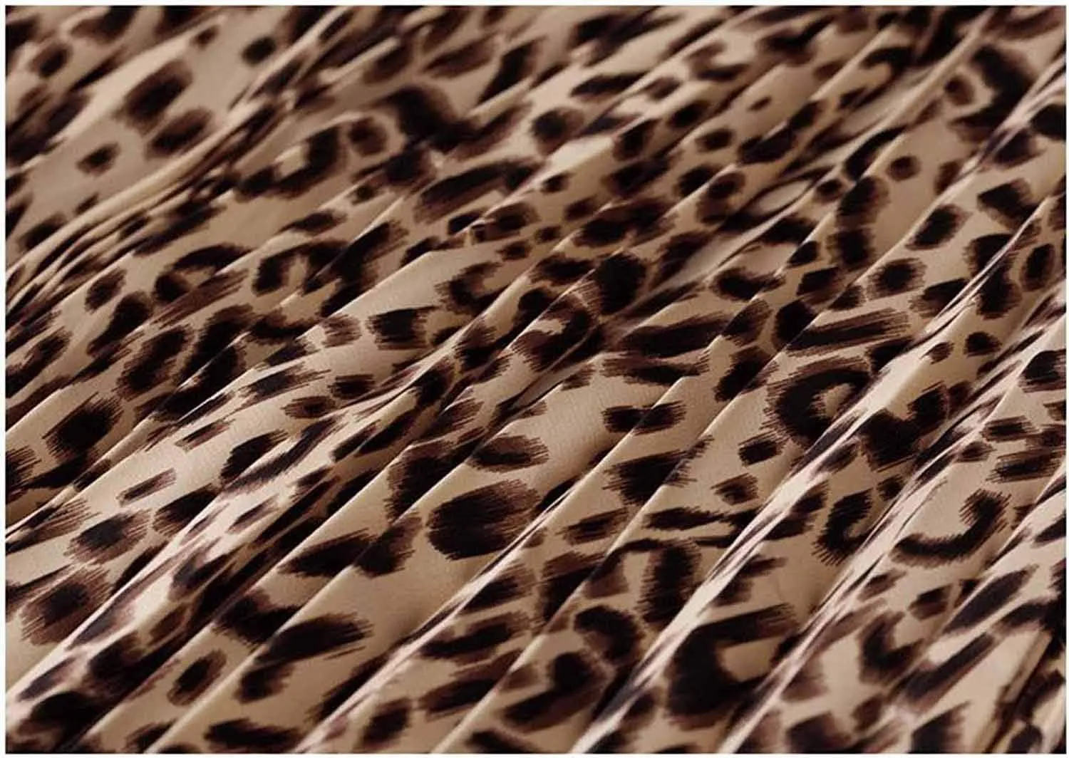 Basoteeuo Womens Skirt Leopard Print Midi Long Shirring Pleated Skirts High Waisted A Line Skirts