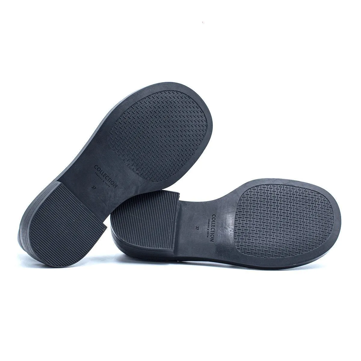 Charles & Keith Collection Formal Loafers Leather Black Colour For Women