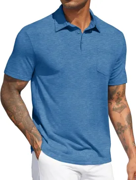COOFANDY Mens Polo Shirts Short Sleeve Casual Golf Shirt Basic Solid Color Collared T-Shirt Stylish Summer Polo T Shirt