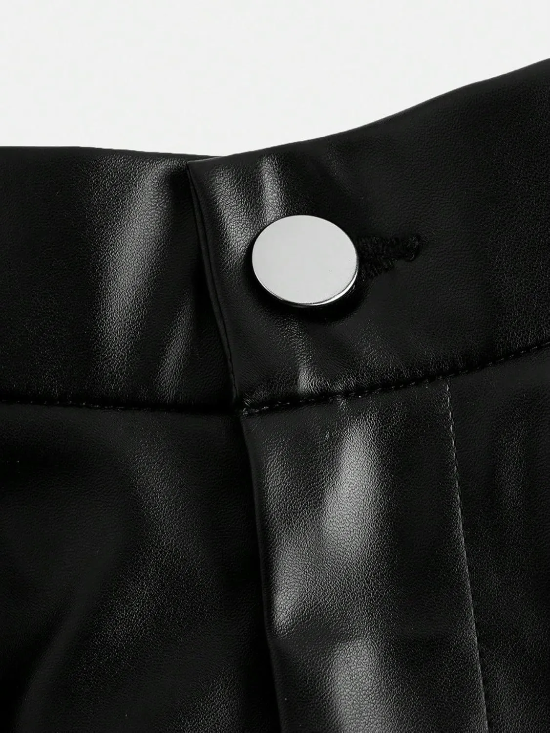 Floerns Girl's High Waisted Faux PU Leather Skirt A Line Skater Skirts