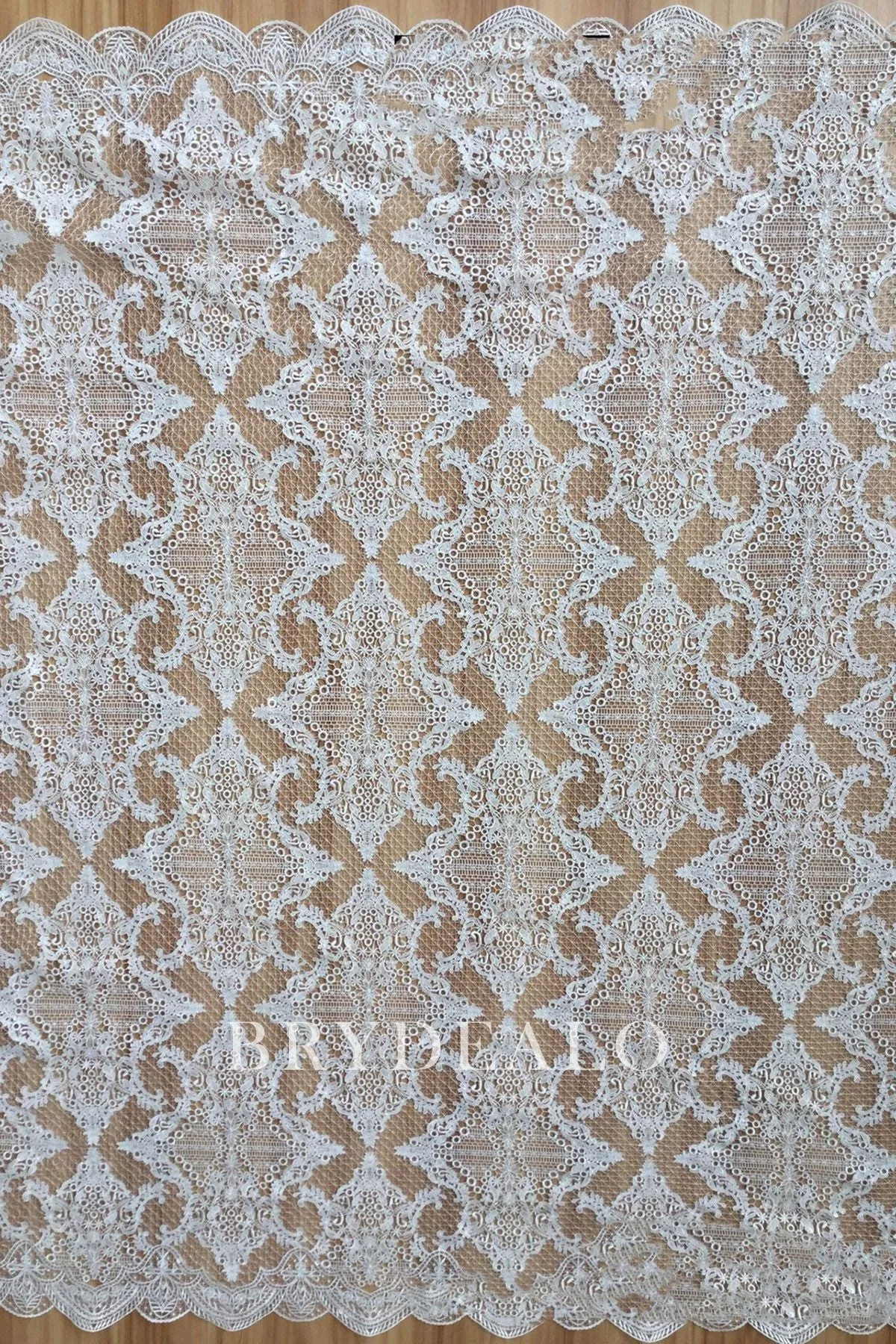 High-end Shimmery Baroque Crochet Lace Fabric for Dresses