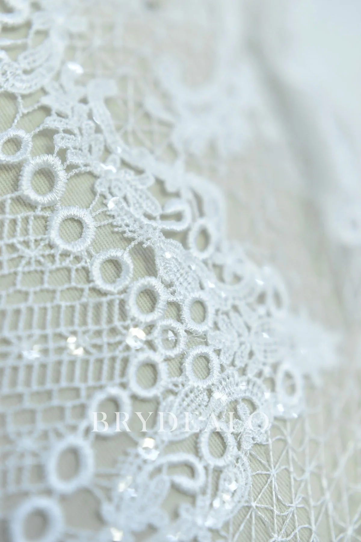 High-end Shimmery Baroque Crochet Lace Fabric for Dresses