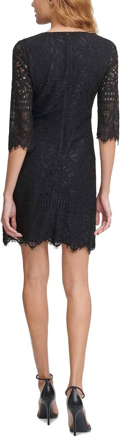 kensie Women's 1/2 Sleeve Lace Mini Dress