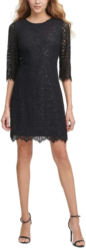 kensie Women's 1/2 Sleeve Lace Mini Dress