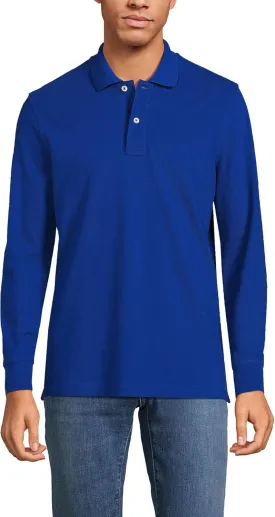 Lands' End Men's Comfort First Long Sleeve Solid Mesh Polo