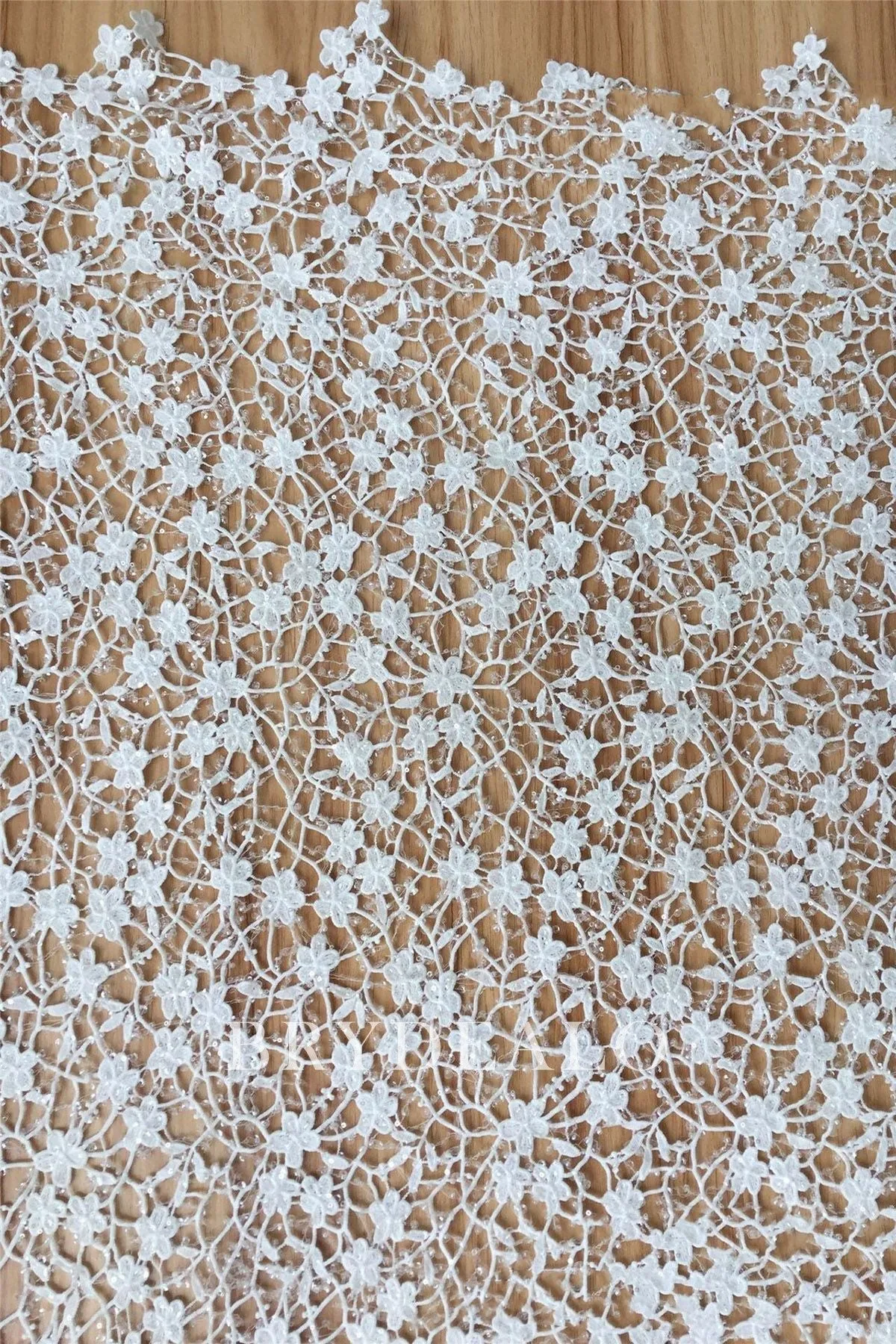 Lovely Beaded Flower Crochet Lace Fabric for Dresses