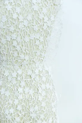 Lovely Beaded Flower Crochet Lace Fabric for Dresses