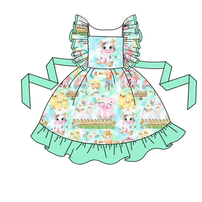 Milk cow Ruffle Dresses-preorder