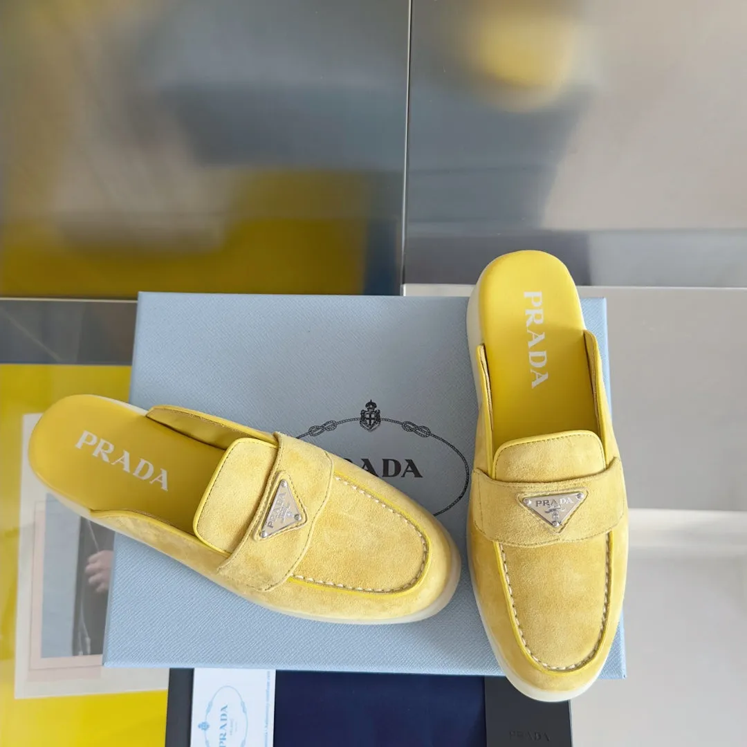 Pra Yellow Suede Leather Mule 25mm Rubber Sole