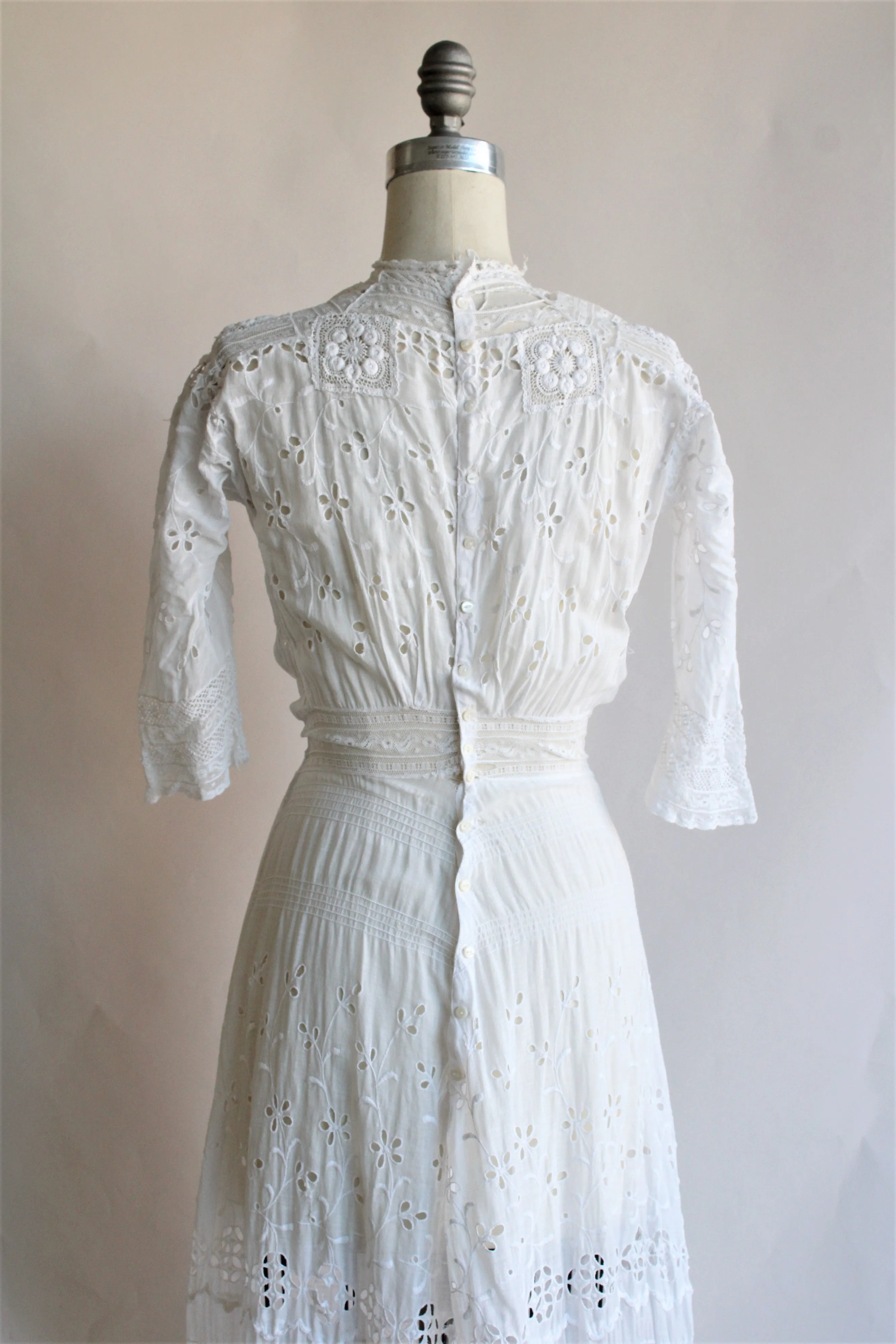 Vintage Antique 1900s Edwardian White Dress