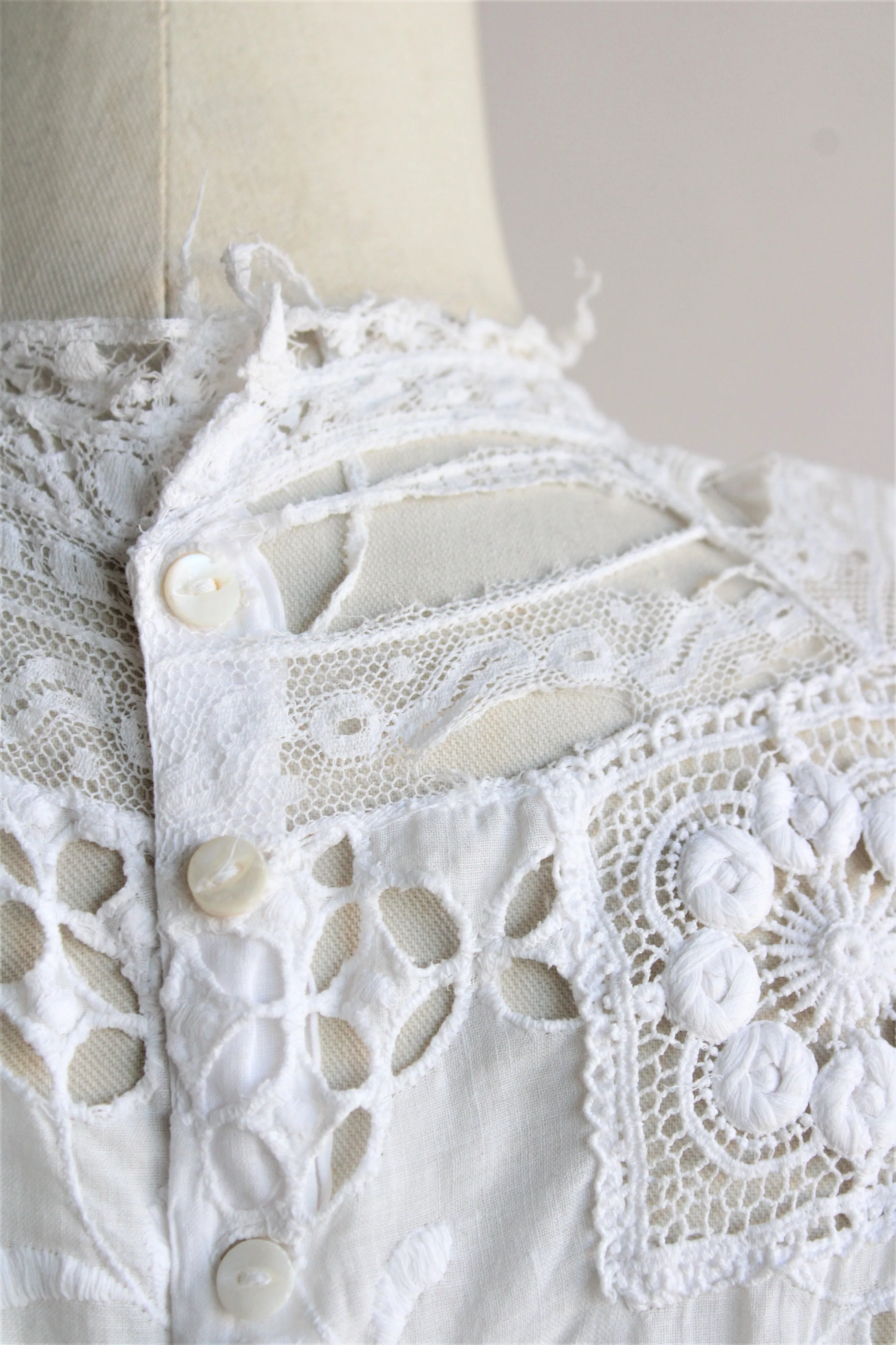 Vintage Antique 1900s Edwardian White Dress