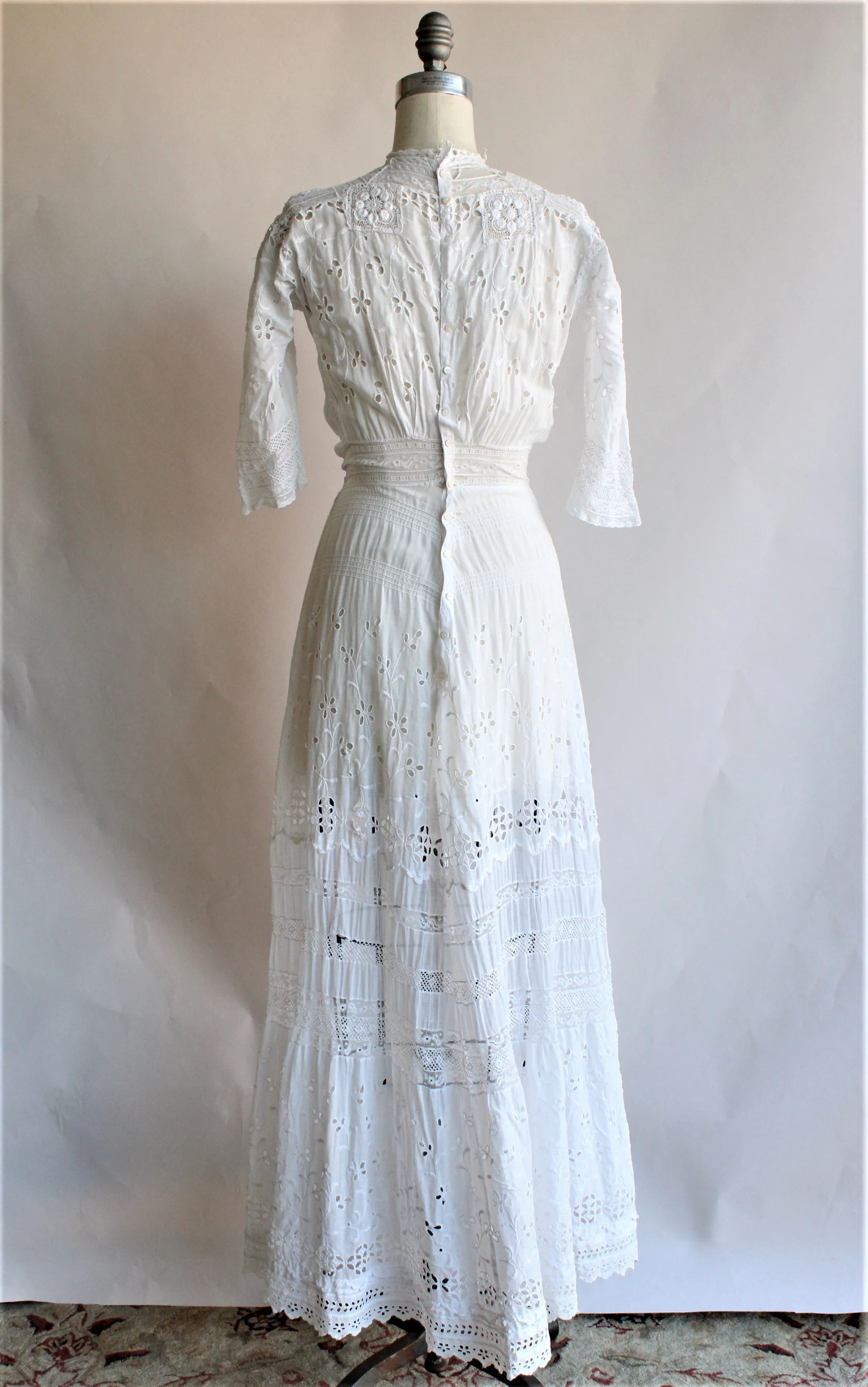 Vintage Antique 1900s Edwardian White Dress