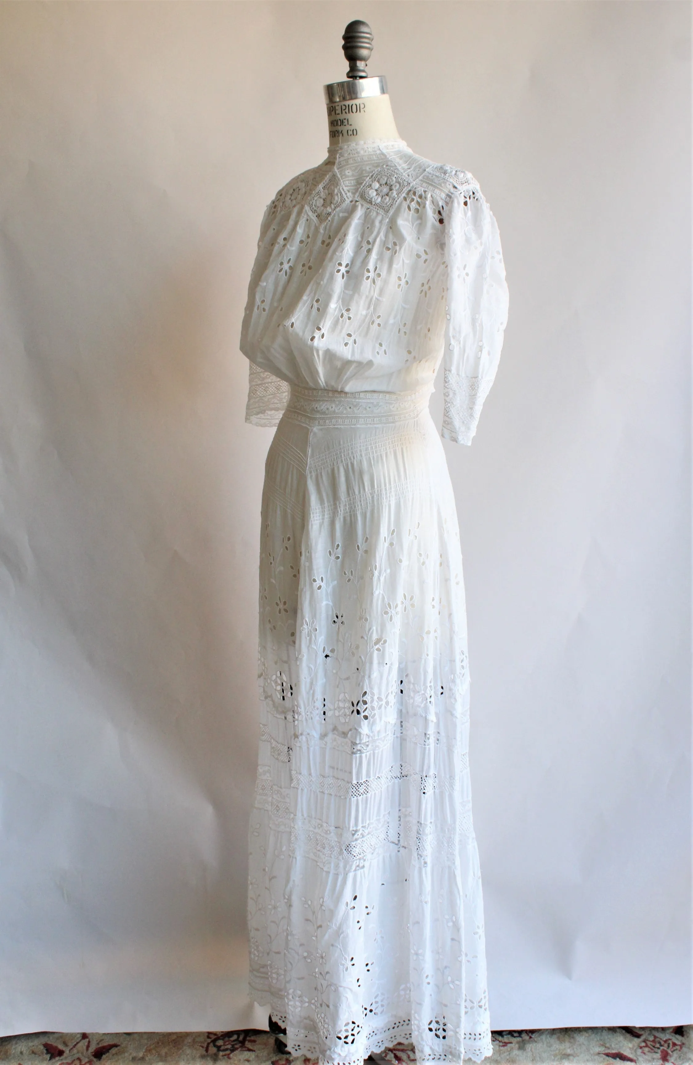 Vintage Antique 1900s Edwardian White Dress