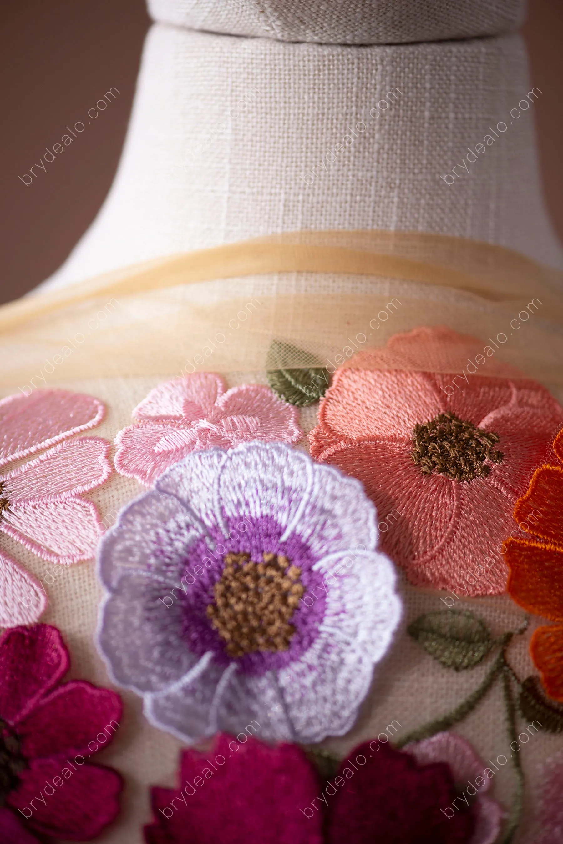 Wild Colorful Flowers Designer Lace Fabric for Boho Dresses