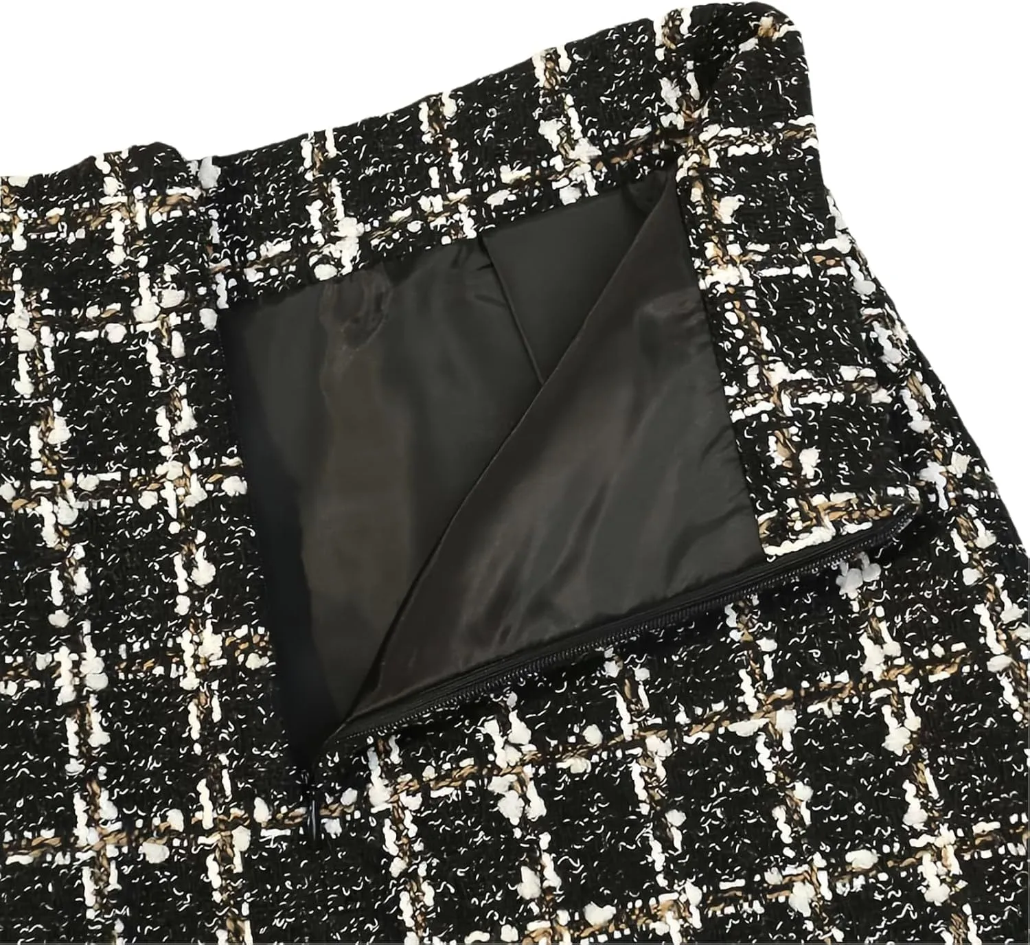 Women Tweed Mini Skirts Elegant Plaid Button A-line High Waist Bodycon Pencil Wrap Short Skirts