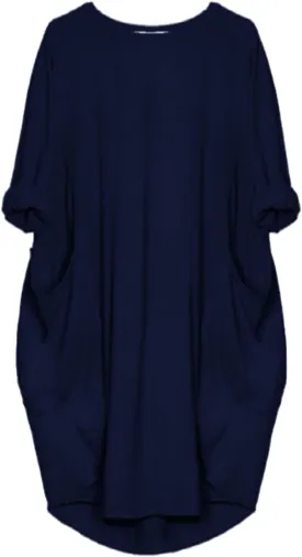 Women's Oversized Dress Long Sleeve Loose Tunic T-Shirt Dresses Summer Fashion Baggy Dress with Pockets 2025