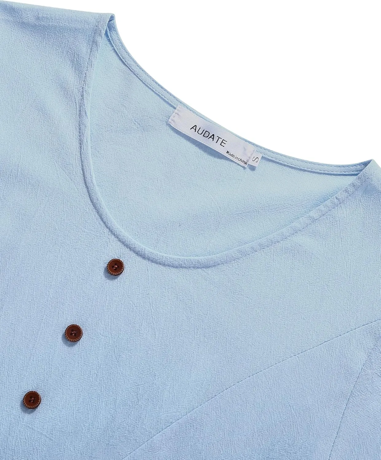 Women's Plus Size Short Sleeve Casual Cotton Linen Long Dress Crew Neck Button Summer Beach Maxi Dress